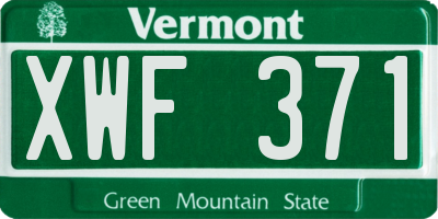 VT license plate XWF371