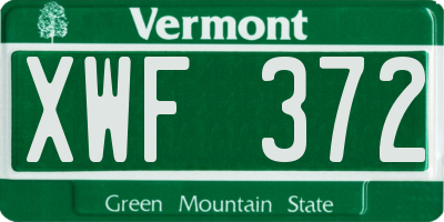 VT license plate XWF372
