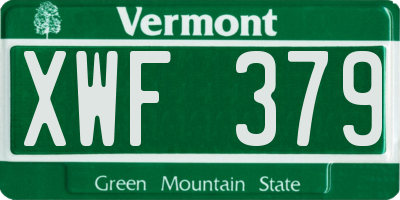 VT license plate XWF379