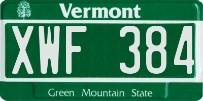 VT license plate XWF384