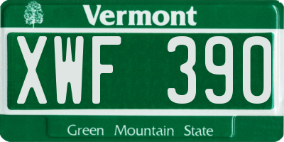 VT license plate XWF390
