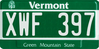VT license plate XWF397