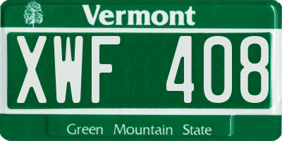 VT license plate XWF408