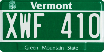 VT license plate XWF410
