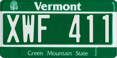 VT license plate XWF411