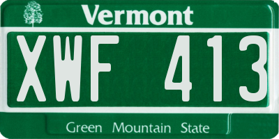 VT license plate XWF413