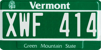 VT license plate XWF414