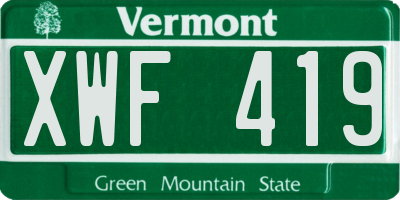 VT license plate XWF419