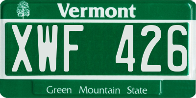 VT license plate XWF426