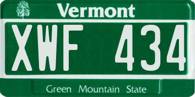 VT license plate XWF434