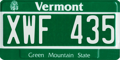 VT license plate XWF435
