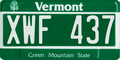 VT license plate XWF437
