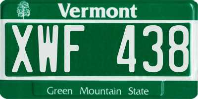 VT license plate XWF438
