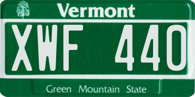 VT license plate XWF440