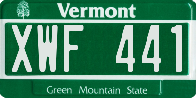 VT license plate XWF441