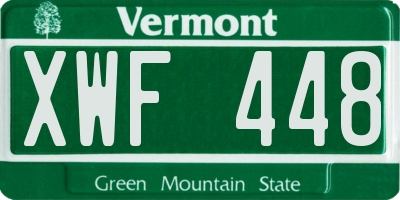 VT license plate XWF448