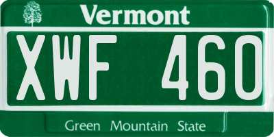 VT license plate XWF460