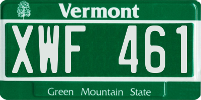 VT license plate XWF461