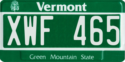 VT license plate XWF465