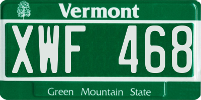 VT license plate XWF468