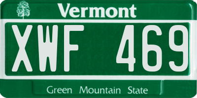 VT license plate XWF469