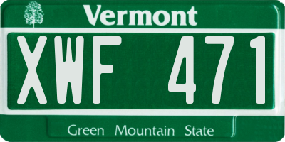 VT license plate XWF471