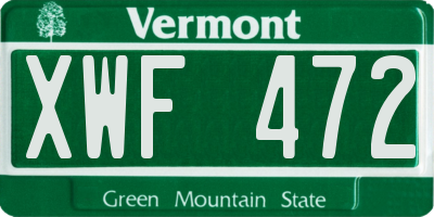 VT license plate XWF472