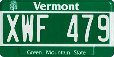 VT license plate XWF479