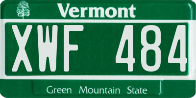 VT license plate XWF484