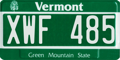 VT license plate XWF485
