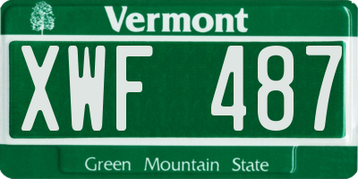 VT license plate XWF487