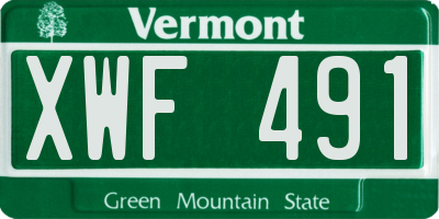 VT license plate XWF491