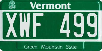 VT license plate XWF499