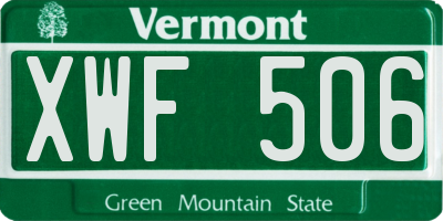VT license plate XWF506