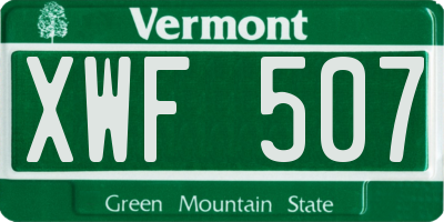 VT license plate XWF507