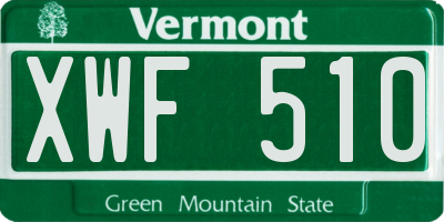 VT license plate XWF510