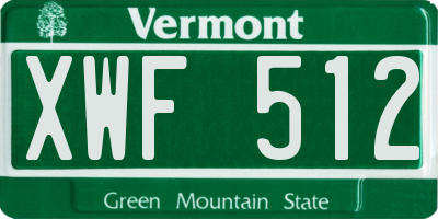 VT license plate XWF512