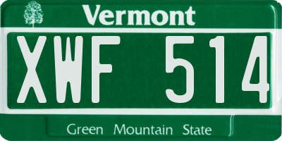 VT license plate XWF514