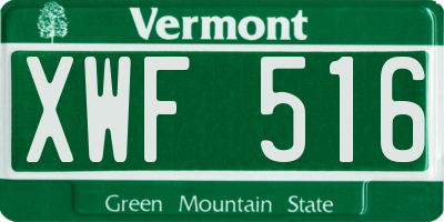 VT license plate XWF516