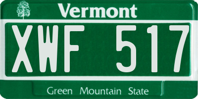 VT license plate XWF517