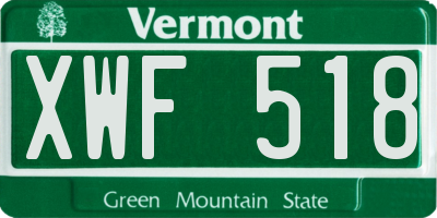 VT license plate XWF518