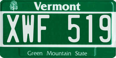 VT license plate XWF519