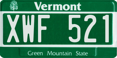 VT license plate XWF521
