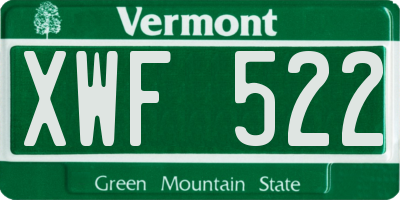 VT license plate XWF522
