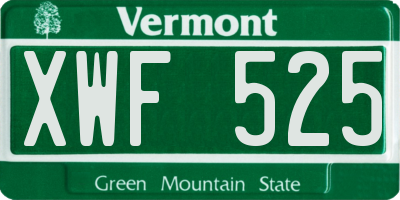 VT license plate XWF525