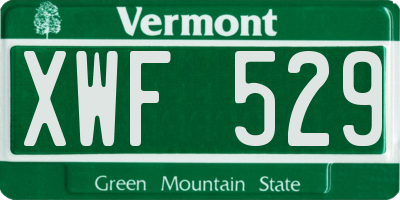 VT license plate XWF529