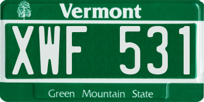 VT license plate XWF531