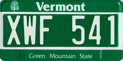VT license plate XWF541