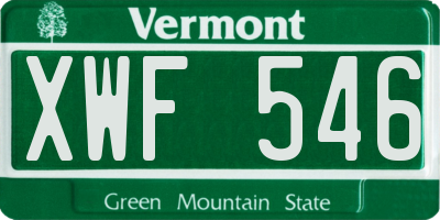 VT license plate XWF546