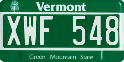 VT license plate XWF548